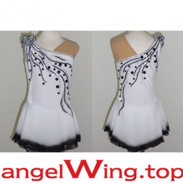 White Ice Skating Dresses Women 2018 A089