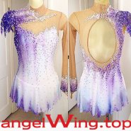 Purle Ice Skating Dress Women White 2018 A029
