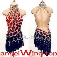 Ice Skating Dress Women Red 2018 A017