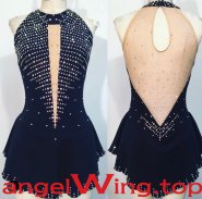 Black Ice Skating Dresses Women 2018 A003