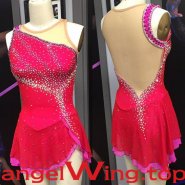Ice Skating Dresses Red Women Girls 2018 A008