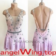 Pink Blue Ice Skating Dresses Women 2018 A031