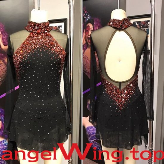 Figure Skating Dresses Red Black Expensive Women 2017 A011 A011 299.00 www.angelwing.top