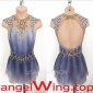 Blue White Ice Skating Dress Women 2017 A021