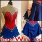 Red Blue Ice Skating Dresses Girls Women 2018 A048
