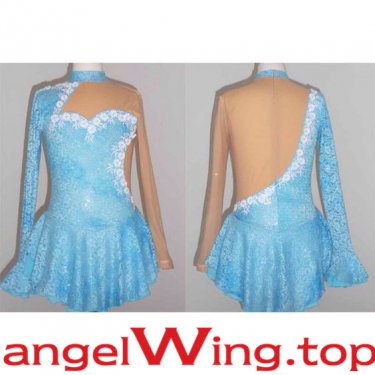 Sky Blue Ice Skating Dresses Women 2018 A085